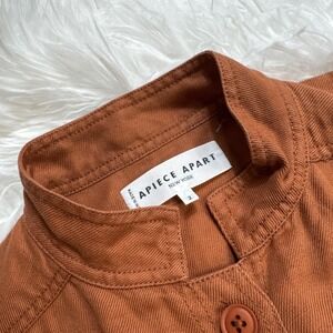 A Piece Apart Linen Blend Chore Coat Women 2 Oversized Burnt Orange Barn Jacket